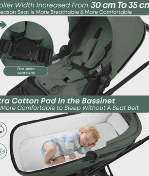 Lichtgewicht 2-in-1 Babybuggy: Multifunctioneel, Omkeerbaar en Makkelijk Inklapbaar