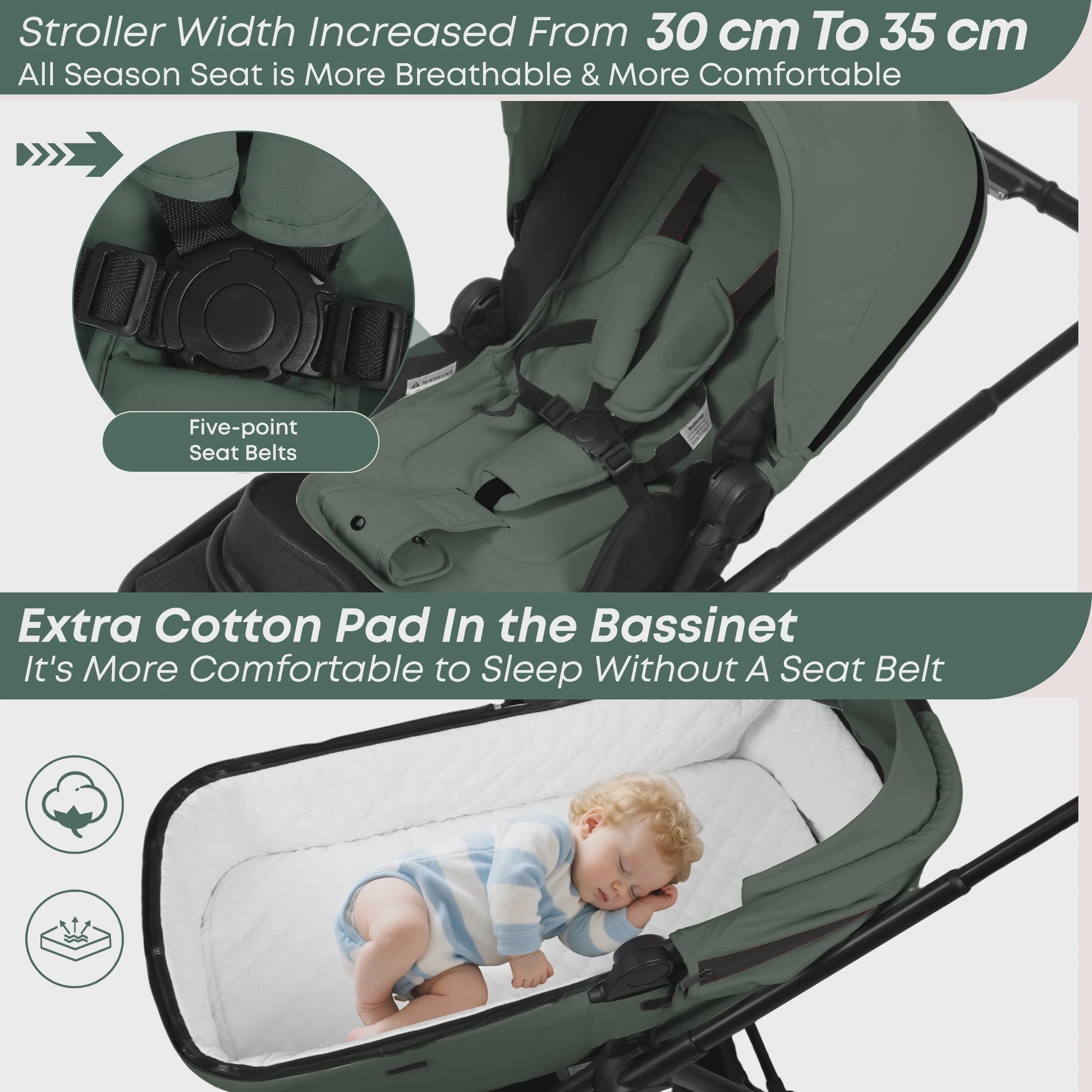 Lichtgewicht 2-in-1 Babybuggy: Multifunctioneel, Omkeerbaar en Makkelijk Inklapbaar