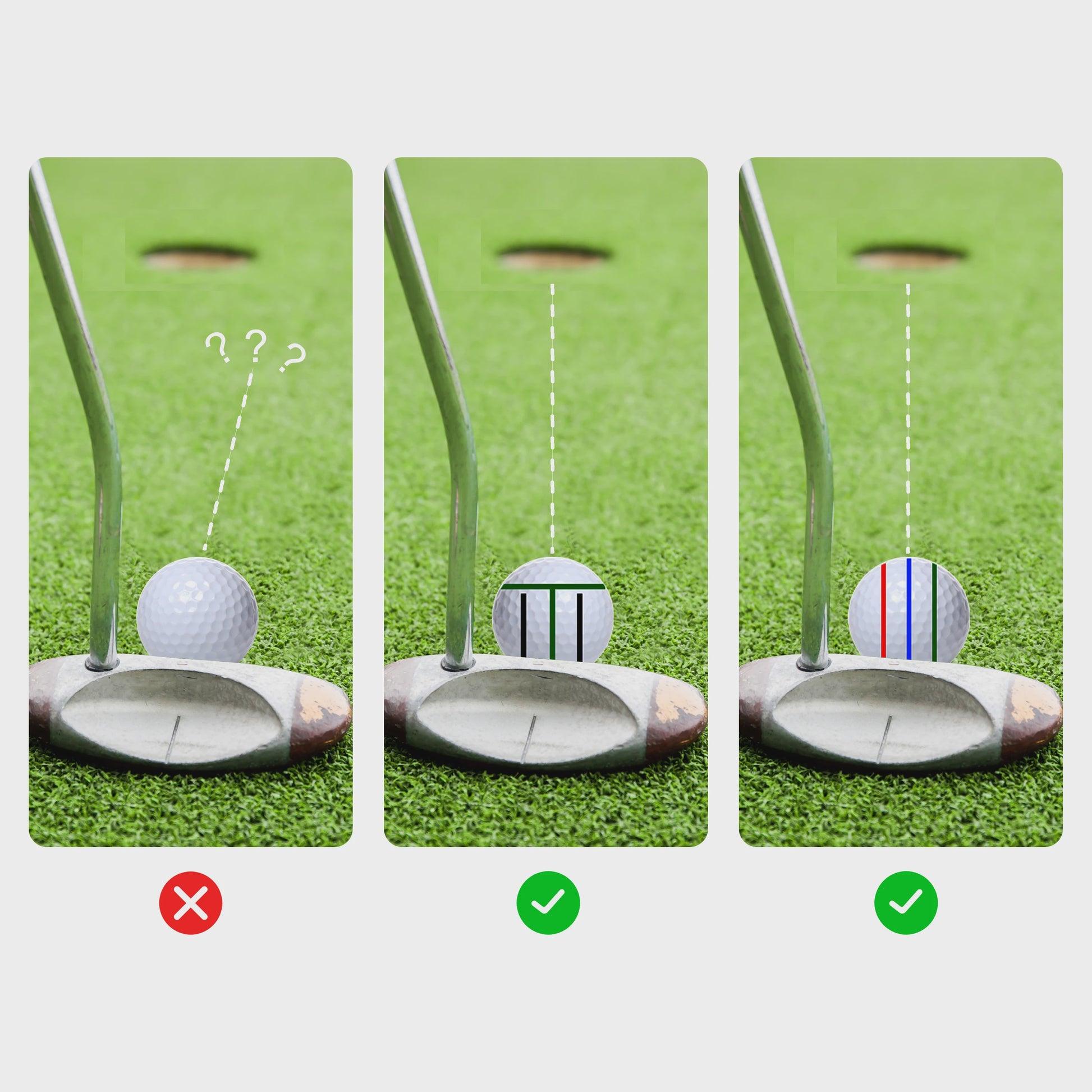 8-delige Golf Bal Lijn Marker Set: 4 Templates & 4 Kleuren Markers voor Betere Slagen