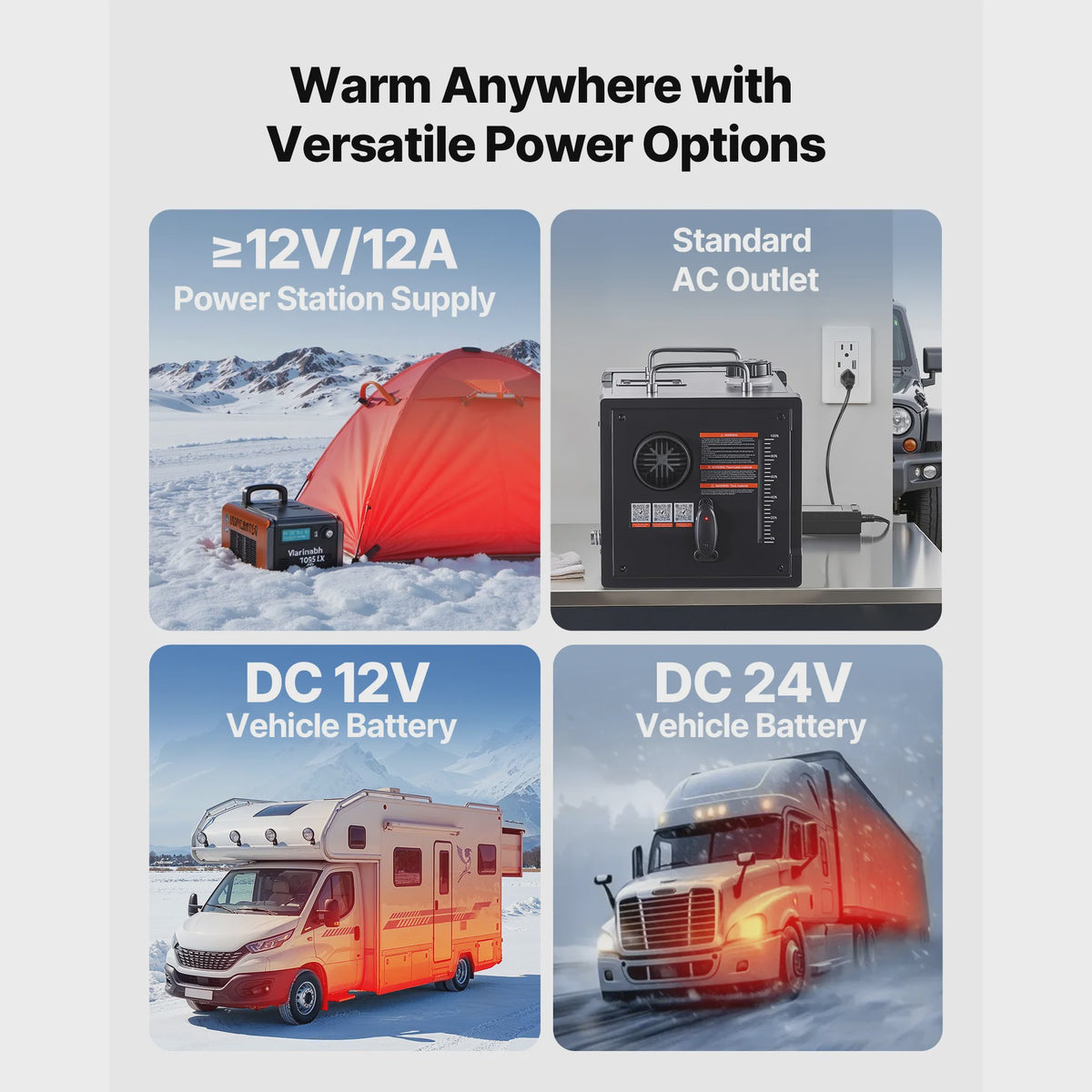Krachtige 8KW Diesel Luchtverwarmer met Bluetooth App Controle - 12/24V