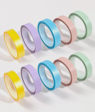 5 Rollen Transparante Fluorescerende Markeringstape - 5 Kleuren