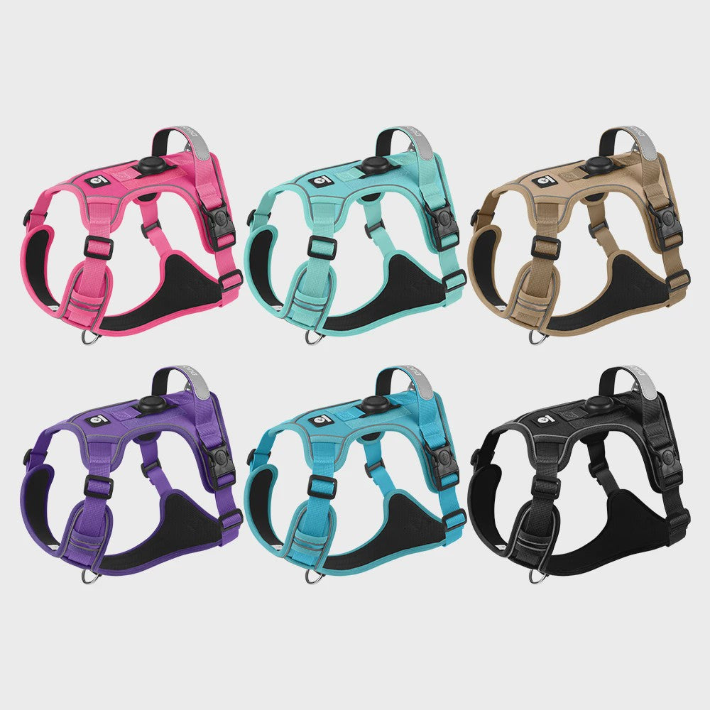 Honden Tuigje met AirTag Houder - Anti-Trek, Reflecterend & Waterdicht Vest voor Kleine/Middelgrote Honden