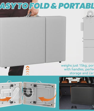 Draagbare Massage Tafel Aluminium - Inklapbaar, Verstelbaar (62-83cm), 230kg Draagkracht, met Armleuningen & Hoofdsteun