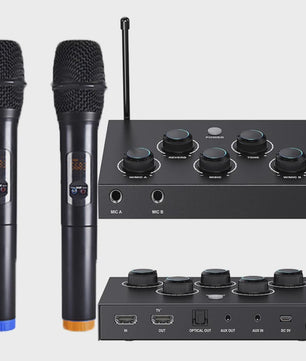 Draadloos UHF Karaoke Microfoon Systeem met Mixer voor Smart TV, PC en Home Theater