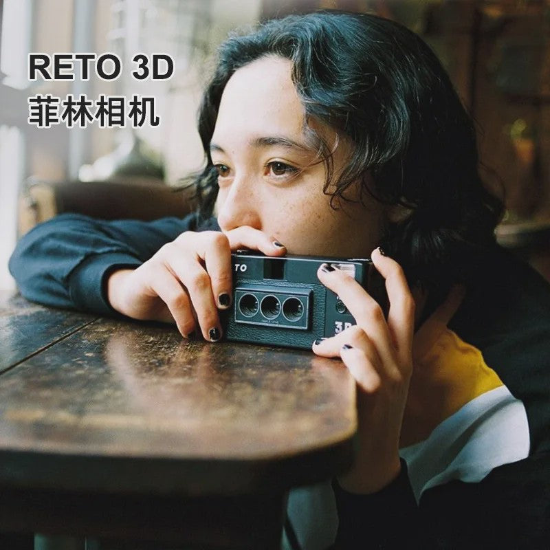 RETO 3D Filmcamera - Stereoscopische Point-and-Shoot met Ingebouwde Flits