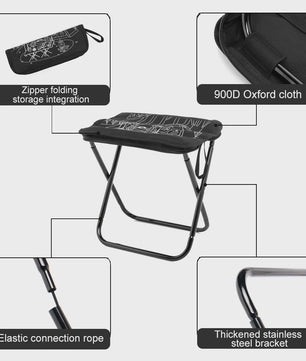 Lichtgewicht Opvouwbare Camping Stoel - 900D Oxford & RVS - 100kg Draagvermogen