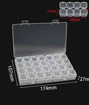 28 Vaks Transparante Opbergdoos met Verwijderbare Compartimenten - Ideaal voor Medicijnen, Sieraden & Nail Art