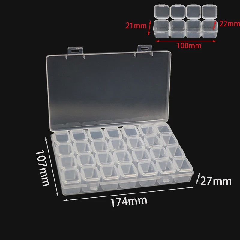 28 Vaks Transparante Opbergdoos met Verwijderbare Compartimenten - Ideaal voor Medicijnen, Sieraden & Nail Art