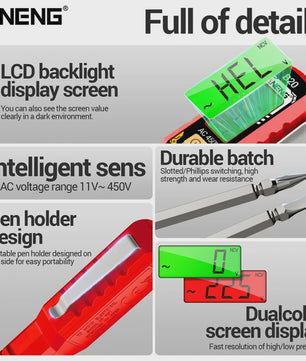ANENG B20 Spanningsmeter & Schroevendraaier Pen - Dubbelzijdig, Digitaal Display