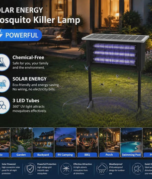 Solar Muggenlamp met UV-licht en USB/Zonne-energie - IPX5 Waterdicht