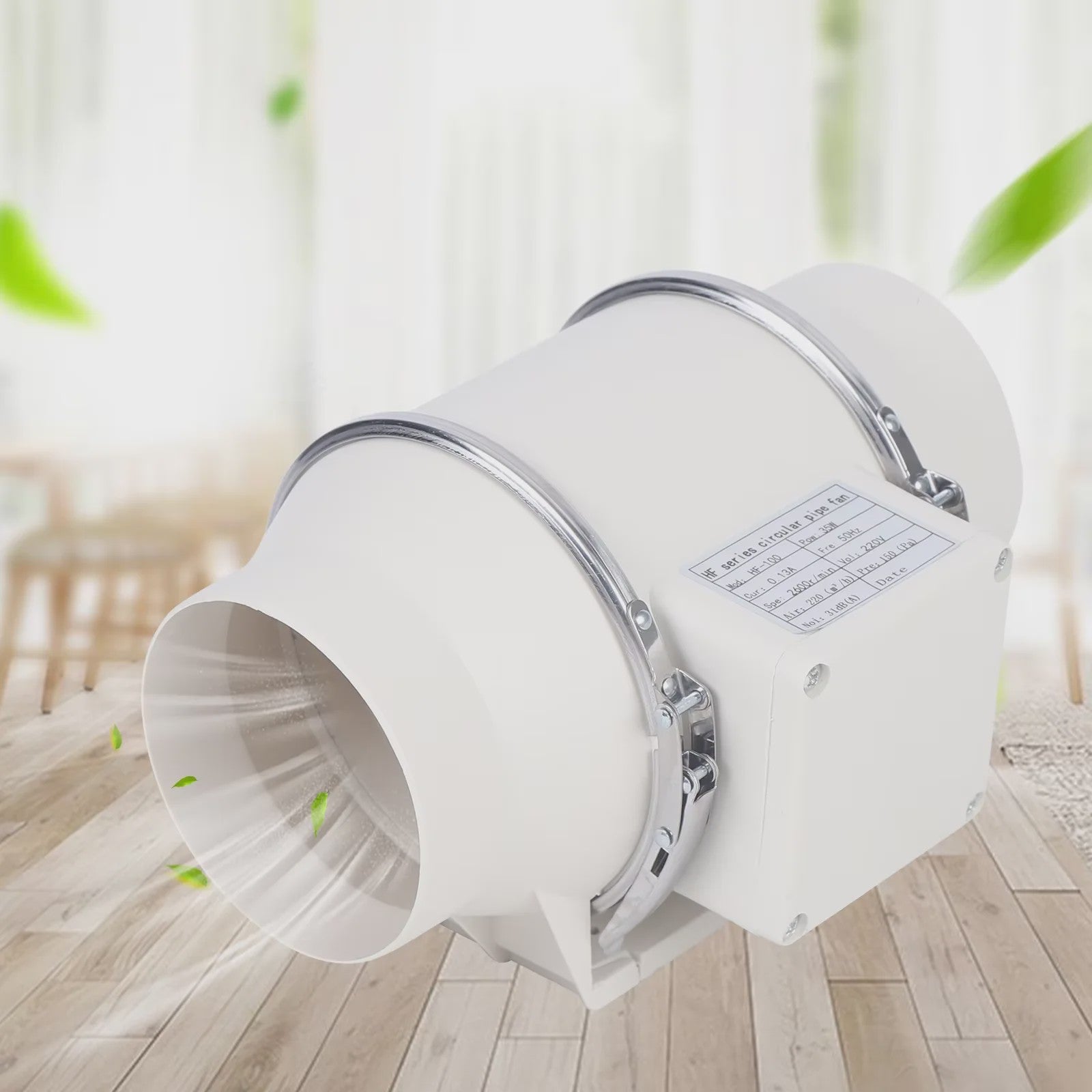 Stille Afzuigventilator 220V - 2600RPM - Voor Keuken, Badkamer & Toilet (HF100/HF150/HF200)