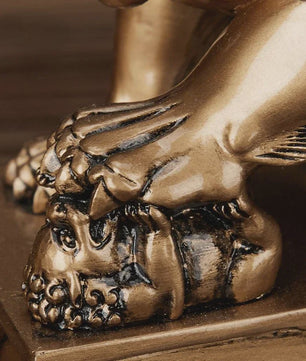 Chinese Geluks Leeuw Standbeeld - Feng Shui Decoratie Beeldje van Resin