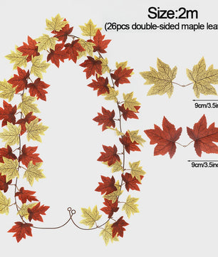 Herfst Slinger met Maple Bladeren - Kunstblad Slinger voor Thanksgiving, Halloween & Feestdecoratie
