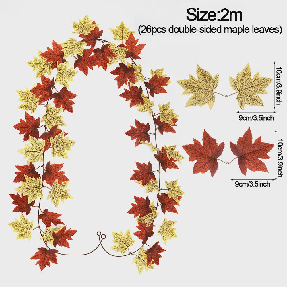 Herfst Slinger met Maple Bladeren - Kunstblad Slinger voor Thanksgiving, Halloween & Feestdecoratie