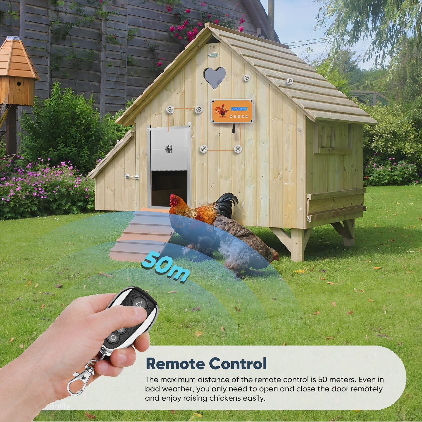 Automatic Chicken Door Control Box With Timer, Power or Battery Energy,Chicken Coop Door Box Traction Up to 4kg
