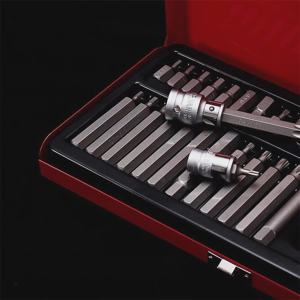 40-delige Torx Hex Spline Bit Socket Set met Werkhandschoenen en Opbergkoffer