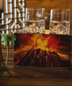 Set van 2 Whiskeyglazen met 3D Berg Design - Kristalhelder & Uniek