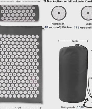 Acupressuur Mat & Kussen Set - Ontspanning en Pijnverlichting voor Rug, Nek en Lichaam