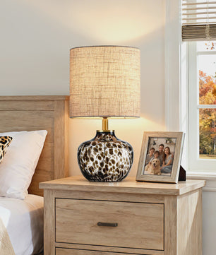 Luxe Tafellamp met Luipaardprint - Sfeervolle Nachtlamp voor Slaapkamer & Bureau
