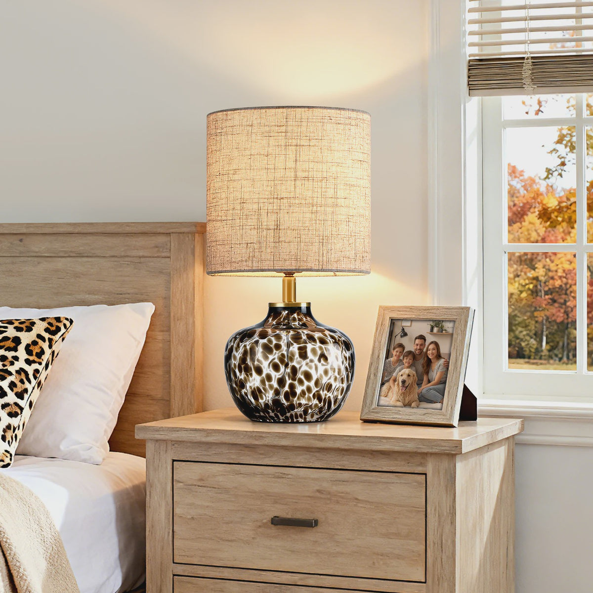 Luxe Tafellamp met Luipaardprint - Sfeervolle Nachtlamp voor Slaapkamer & Bureau