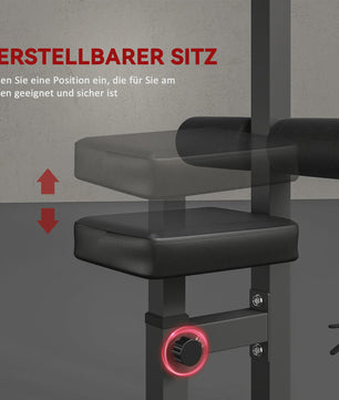 Homcom Krachtstation met Katrol en Verstelbare Zitting - Home Gym Fitness Apparaat