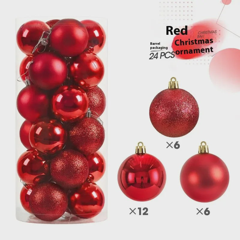 24x Kerstballen Set - 3/4/6cm - Multicolor & Glitter - Kerstboom Decoratie