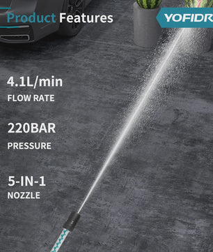 YOFIDRA 220Bar Accu Hogedruk Autowas Spuitpistool - Borstelloze Motor, 3 standen, voor Makita 21V Batterij