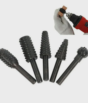 5-delige Houtsnijset Boren - Rotatie Burr Bits voor Houtbewerking