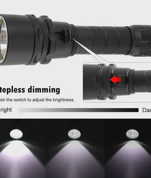 ESMARTER Professionele Duiklamp LED Super Fel T6/L2 Waterdicht met 18650 Batterij