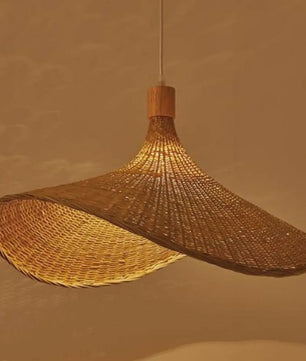 Klassieke Bamboe Hanglamp 50cm - Handgeweven Rotan Plafondlamp
