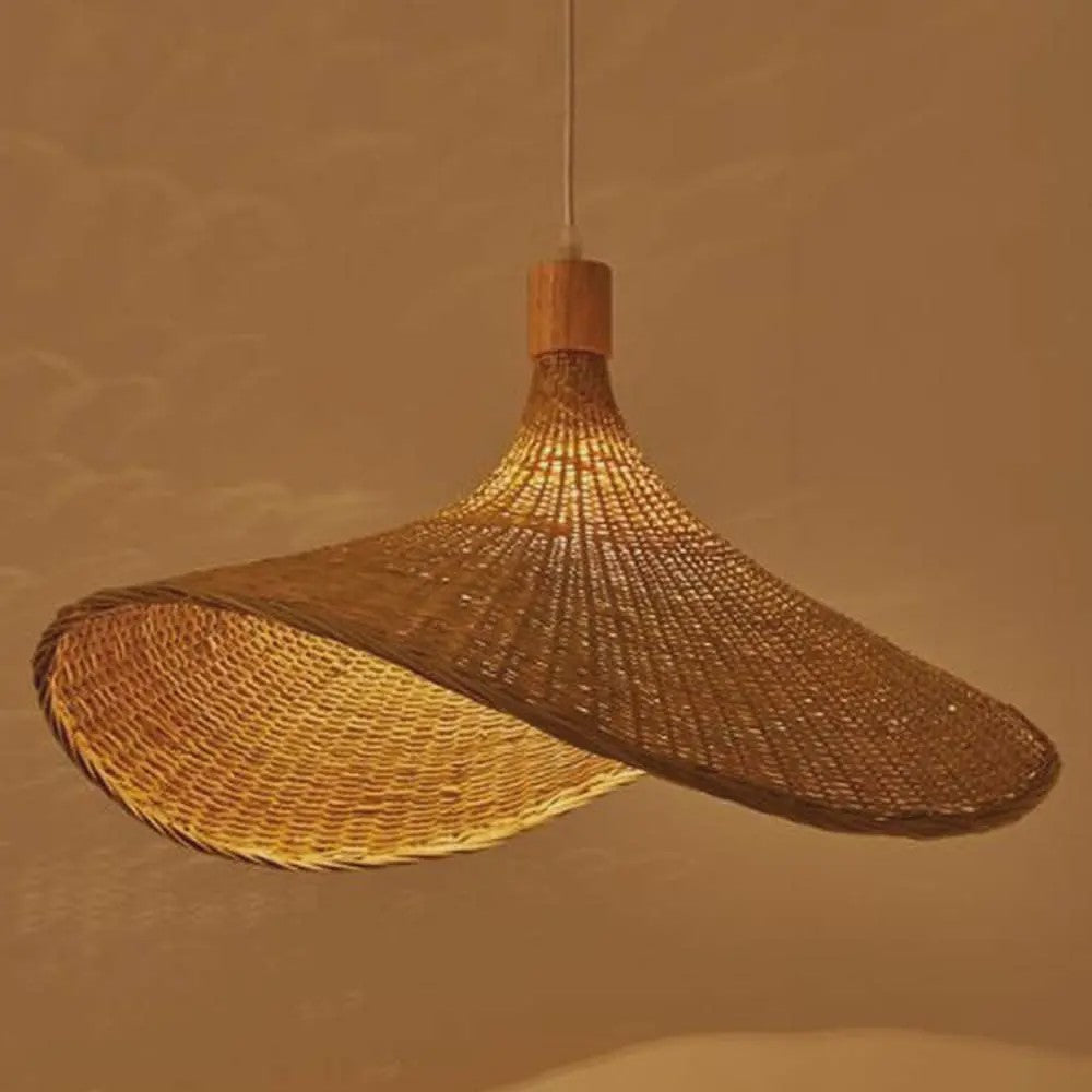 Klassieke Bamboe Hanglamp 50cm - Handgeweven Rotan Plafondlamp