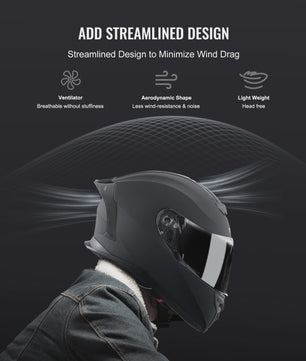 Full Face Motorhelm met Bluetooth Slot & Verwisselbare Lens - Veilig & Comfortabel voor Volwassenen