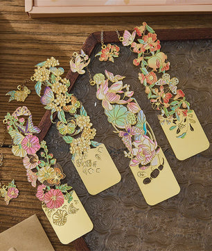 Luxe Metalen Bladwijzers - Retro Chinese Stijl met Bloemen & Vlinders
