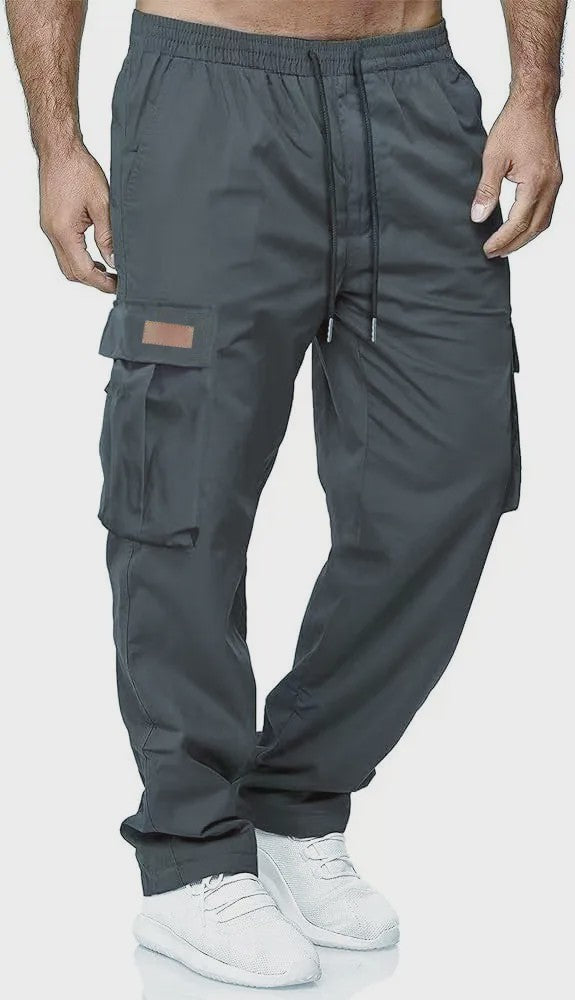 Herfst/Zomer Heren Cargo Werkbroek met Koordsluiting en Meerdere Zakken
