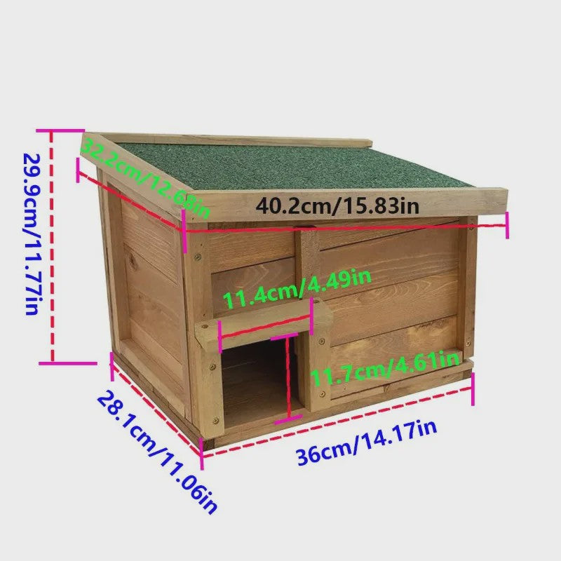 Houten Egelhuisje met Vilt Dak - Veilig Natuurlijk Nest voor Tuindieren