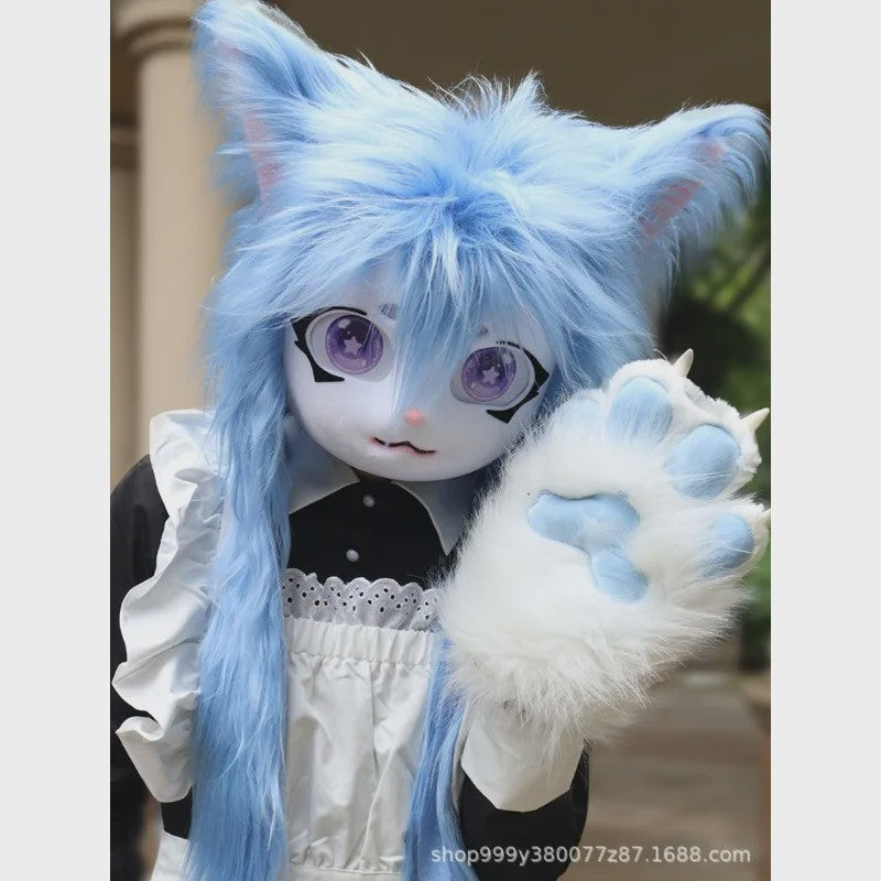 Furry Cosplay Masker Hoofddeksel - Kat & Konijn Stijl voor Kinderen & Feestjes