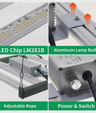 Full Spectrum LED Groeilamp 120W/200W/320W met UV & IR - Onafhankelijke Schakelaars