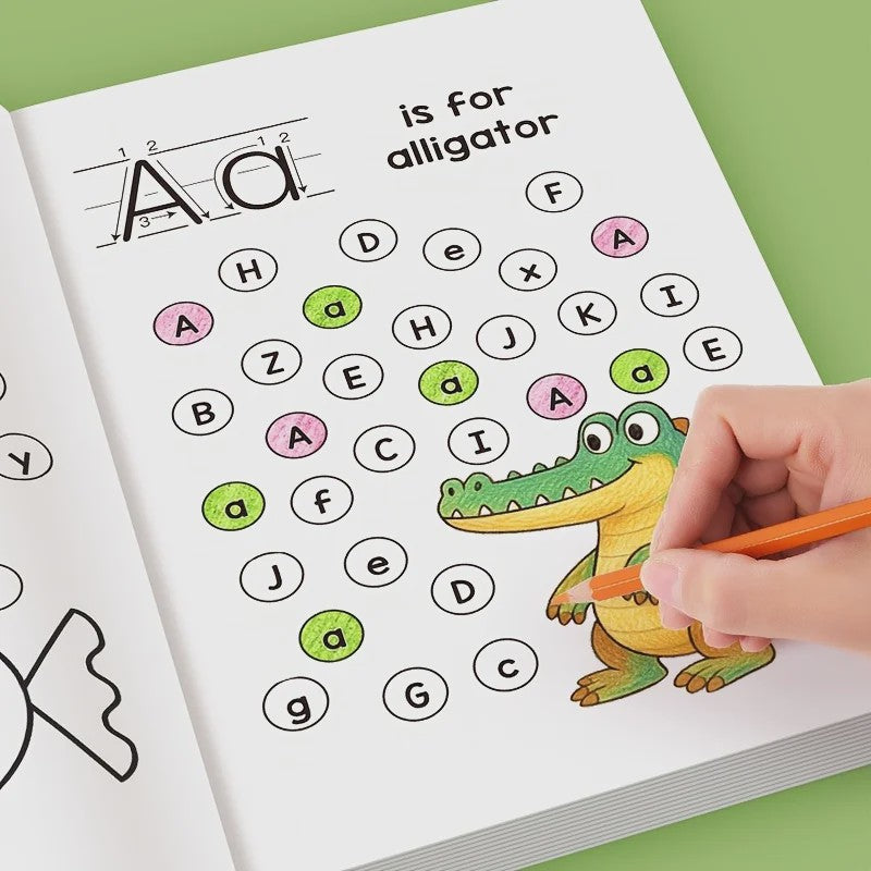 Alfabet Oefenboek voor Kinderen: Leren Schrijven, Kleuren en Ontwikkelen van Schrijfvaardigheden