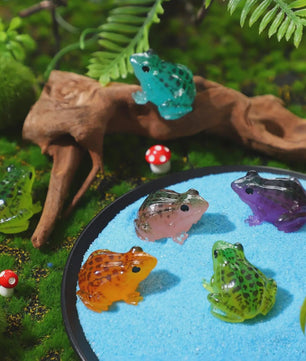 Set van 10 Lichtgevende Mini Kikkers - Glow in the Dark Figuurtjes voor Tuin & Terrarium