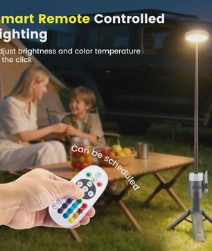 Telescopische Oplaadbare Campinglamp met Statief - LED Spotlight & Tafellamp met 4 Modi