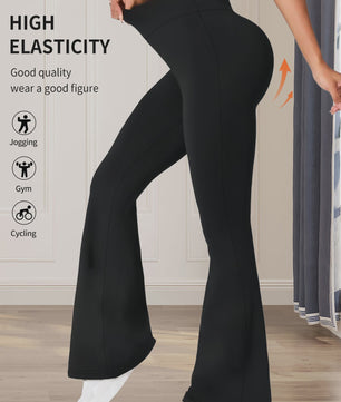 Dames Flare Broek Hoge Taille Zwart - Stijlvol & Comfortabel