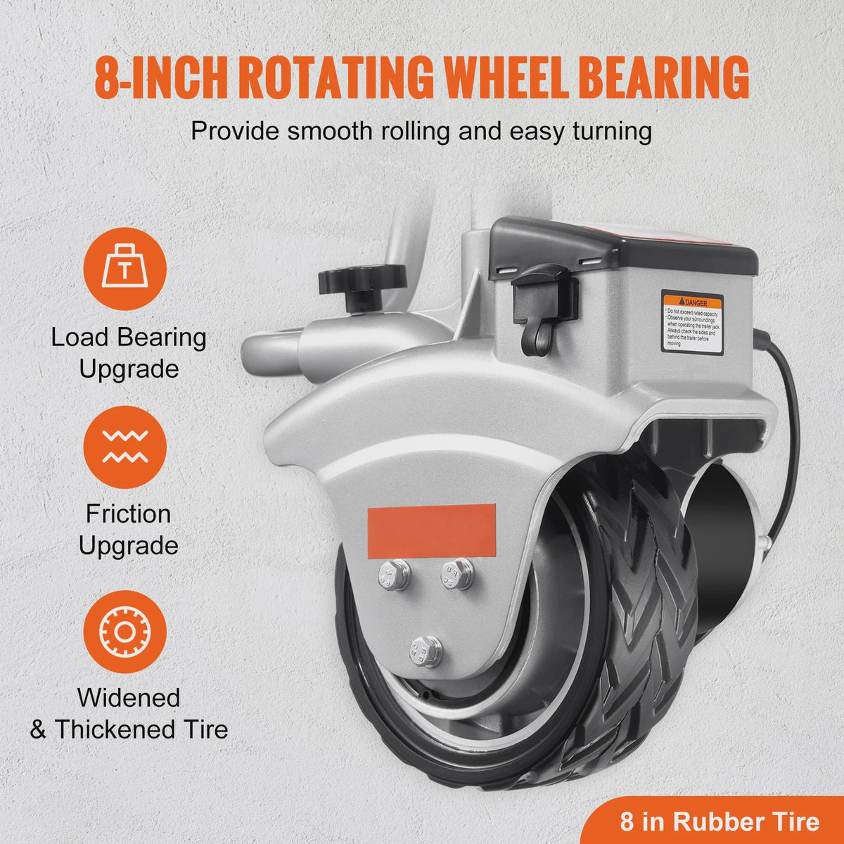 Elektrische Trailer Dolly 5000lbs - 12V Jockey Wheel met Verstelbare Hoogte voor Caravans