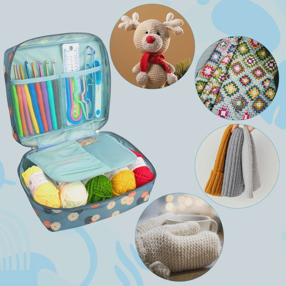 Complete Haak- en Breiset met Opbergtas: Ergonomische Haken, Naalden & Accessoires