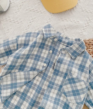 Lange Mouwen Jongens Shirt in Plaid Katoen - Perfect voor de Lente (1-4 Jaar)