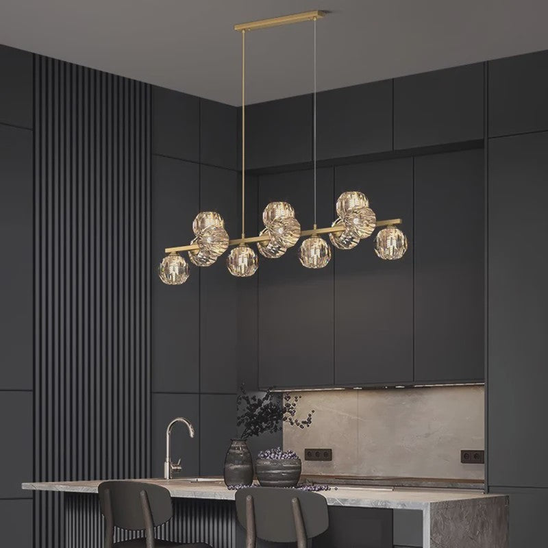 Moderne LED Plafondlamp - Hanglamp met Kristallen Bollen voor Woonkamer & Eetkamer