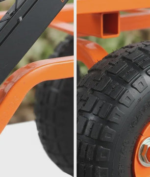 Metalen Kiepwagen Tuinwagen met 400 kg Laadvermogen en 25.4 cm Banden - Eenvoudig te Monteren