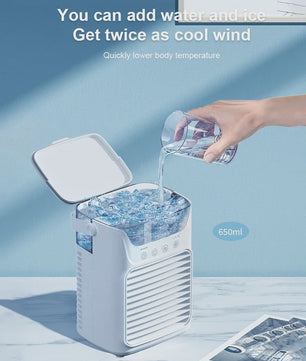Draagbare 3-in-1 Air Cooler: Ventilator, Luchtkoeler & Luchtbevochtiger met LED Nachtlampje