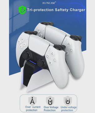 Dubbele Oplaadstandaard voor PS5 DualSense Controllers - Snel en Veilig Opladen