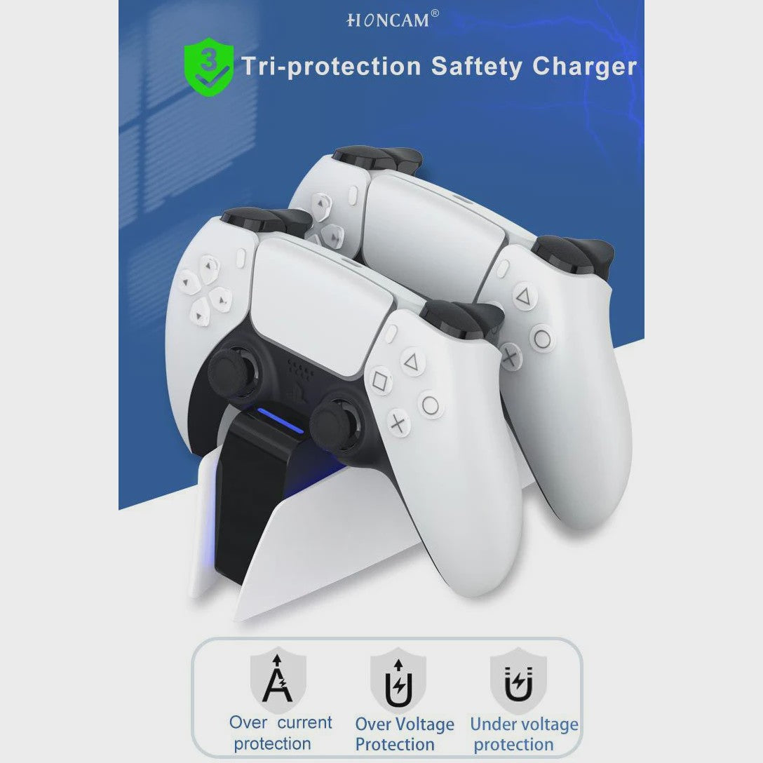 Dubbele Oplaadstandaard voor PS5 DualSense Controllers - Snel en Veilig Opladen