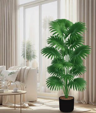 Grote Kunstpalm Boom 110cm - Realistische Tropische Kunstplant voor Binnen & Buiten